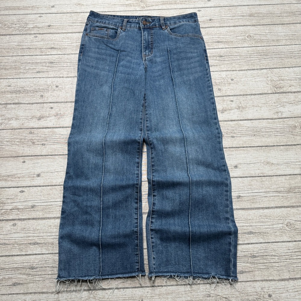 FDJ French Dressing Jeans Women's 14 Blue Olivia Wide Leg Baggy Fit High Rise